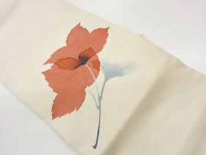 塩瀬葉模様名古屋帯